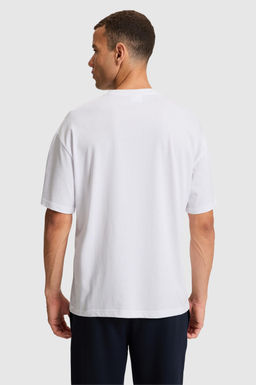 Erkek Beyaz Comfort Fit Bisiklet Yaka Basic Ti__rt