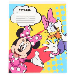Цена за 20 шт. Тетрадь в клетку 24 листа, 5 видов МИКС, обложка мелованная бумага, «Минни Маус»