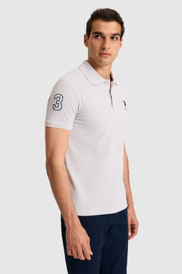 Erkek Slim Fit Polo Yaka A__k Gri Basic Ti__rt