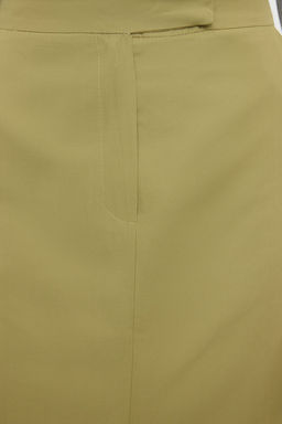 TRENDYOLMILLA Haki Premium Straight Onden Y?rtmacl? Midi Boy Dokuma Etek TWOSS24ET00071 фото 4