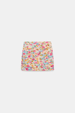 FALDA MINI DRAPEADA ESTAMPADO FLORAL / Multicolor - Zara фото 4