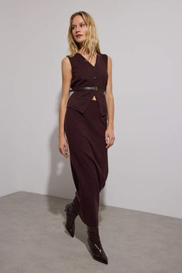 Limited Edition Kahverengi Premium Iplik/Ozel Iplik Triko Etek TWOAW26ET00050