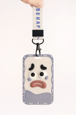 Футляр для карт на ленте "Be happy", sad smiley