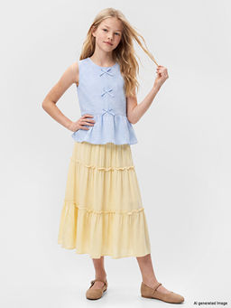 Fiyonk Detayl? K?z ?ocuk Peplum G?mlek