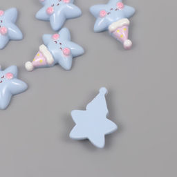 Декор для творчества пластик «Звездочка в колпаке», набор 6 шт., 2.7×2.5×0.8 см