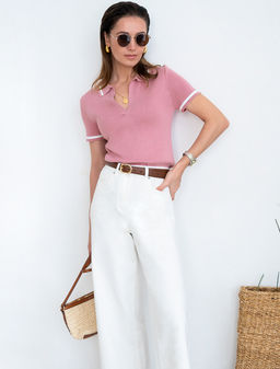 VILATTE / Поло тонкой вязки из вискозы  фото 14