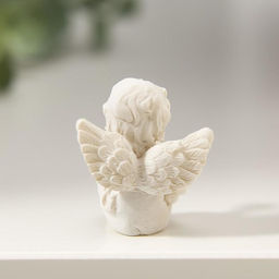 Цена за 2 шт. Фигурка полистоун Ангелочек рассматривает жемчужину, 3.5?2.5?2.8 см, МИКС