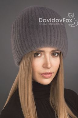 ВИДЕООБЗОР шапка Сноп норка серо-голубая