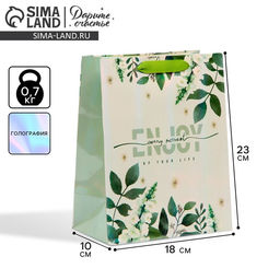 Пакет ламинированный Наслаждайся моментом, радужная голография, MS 18 х 23 х 10 см - Дарите счастье фото 14