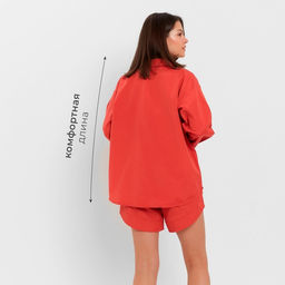 Костюм женский (блузка, шорты) MINAKU: Casual Collection, красный, размер 46
