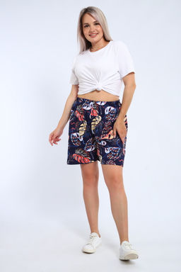 Шорты женские из кулирки Цветник папоротник