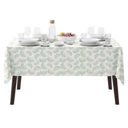 "Астурия, белый" Скатерть 220х145см, длина стола до 180см, на 8-10 персон, хлопок "Премиум" 186г/м2, "Домашняя мода" (Россия)