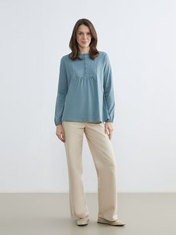 Bisiklet Yaka Nak??l? Bluz