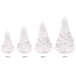 Ёлка "Звон вьюги" 210 см, ПВХ (1154 веток), белый иней, Белый