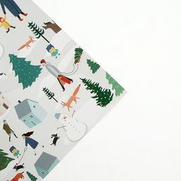 Цена за 10 шт. Упаковочная бумага на Новый год Зимний город, 70?100 см, глянцевая