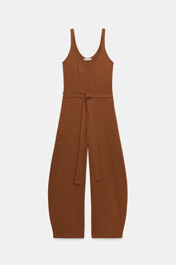 HEAVY COTTON JUMPSUIT WITH BELT - Zara фото 7