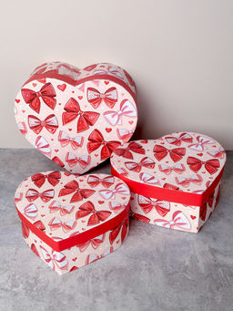 Коробка подарочная 3 штуки Сердце / 1159 /уп 24/16*18.3*7/18*20.3*8/20*22.3*9cm - ГалеонТрейд фото 2