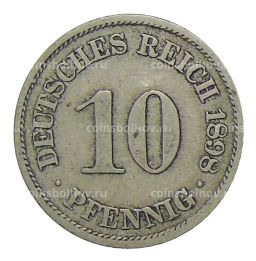 Монета 10 пфеннигов 1898 года A Германия