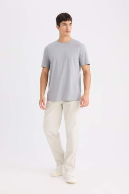 New Regular Fit Bisiklet Yaka Basic Duz K?sa Kollu Tisort - Defacto фото 3