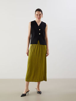 Beli Lastikli Pileli Etek