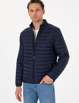 Lacivert Cropped Slim Mont