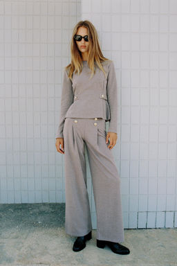 TWILL TROUSERS WITH BUTTONS