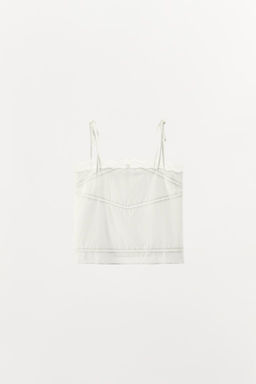 LACE LADDER STITCH TOP - Zara фото 7