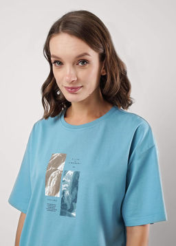 CLE Футболка жен. 256711кд_п голубой - Clever wear фото 6