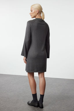 TRENDYOLMILLA Koyu Kahverengi Mini Triko Basic Pamuklu Elbise TWOAW25EL00044 фото 5