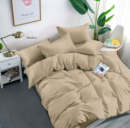 Комплект постельного белья Миндаль, Сатин Страйп евро