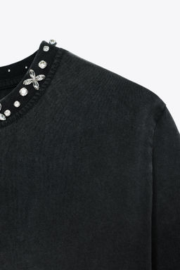 JEWEL FADED-EFFECT T-SHIRT - Zara фото 6