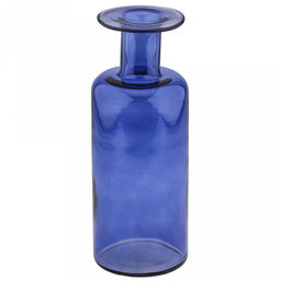 Ваза для цветов стеклянная "Бутылочная" 2,5л, д11,8см, h25см, средняя, форма "бутылка", "Скандик", сапфировый (Россия)