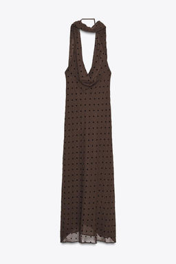 POLKA DOT SCARF MAXI DRESS - Zara фото 5