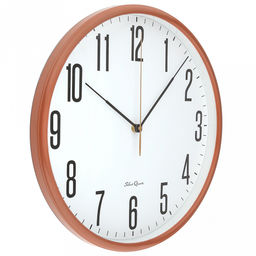 Часы настенные Маэстро д37,5см, h5,5см, мягкий ход, циферблат белый; цифры арабские, черный; корпус пластик, коричневый под дерево; в коробке (Китай) - Домашняя мода фото 2