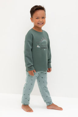 К 1567/зеленый мох,динозавры пижама дет