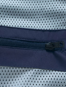 Ветровка женская софтшелл виндстоппер с капюшоном спортивная темно-синего цвета 9616_1TS