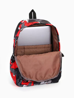 Рюкзак школьный на молнии, с карманами, с абстрактным принтом, размер 30?13?42 см, с принтом, чёрный