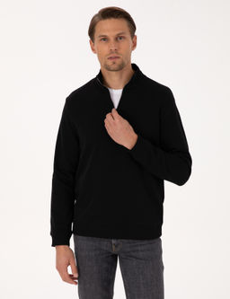 Siyah Regular Fit Sweatshirt - Pierre cardin фото 3