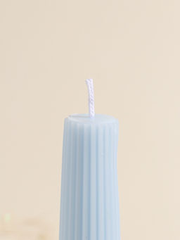 Набор свечей, 3.5х23 см, 2 шт "Башня" светло-голубой 4х9,5х25 см