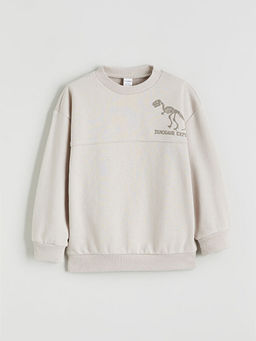Dinozor Bask?l? Erkek ?ocuk Sweatshirt