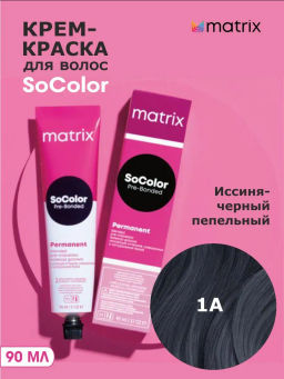 Краска SOCOLOR Beauty 1А Иссиня-черный пепельный - Matrix фото 2