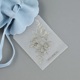 Цена за 5 шт. Мешочек подарочный замшевый Цветы, тиснение, 9?12 см  1.5 см