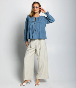 Блуза #КТ73555, голубой - Dommod фото 4