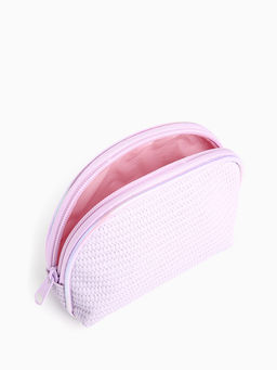 Набор простых косметичек на молниях 2 в 1, с принтами, сиреневый