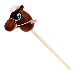 Мягкая игрушка Конь-скакун, на палке, МИКС, коричневая