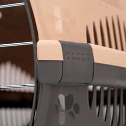 Переноска для животных до 12 кг Пижон 49х33х32см, металлическая дверь, бежево-серая  фото 9