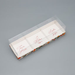 Цена за 5 шт. Коробка для для муссовых пирожных «С Новым годом, тепла и уюта», 27 х 8.6 х 6.5 см