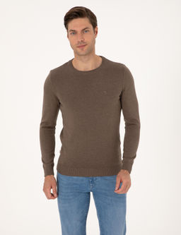 Vizon Melanj Slim Fit Bisiklet Yaka Basic Triko Kazak - Pierre cardin фото 3