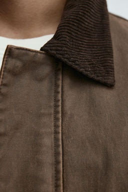 CONTRAST WAXED-EFFECT JACKET - Zara фото 6