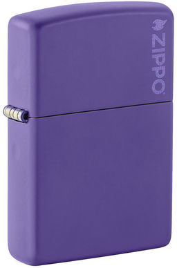 Зажигалка ZIPPO Логотип с фиолетовым матовым покрытием | Logo Purple Matte 237ZL